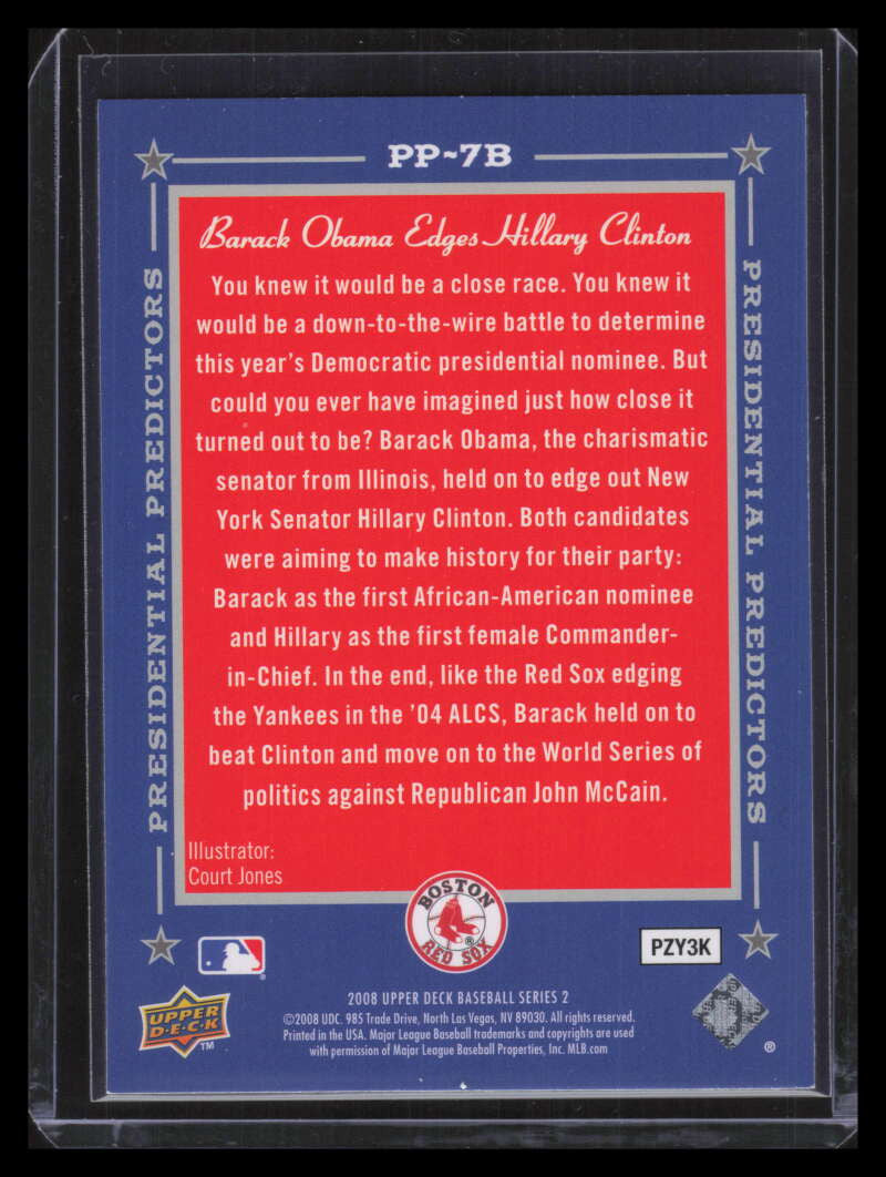 2008 Upper Deck Presidential Running Mate Predictors pp7b Clinton Obama F00946