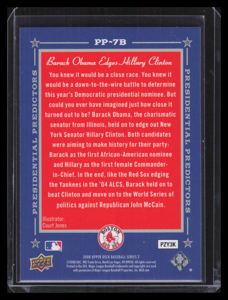 2008 Upper Deck Presidential Running Mate Predictors pp7b Clinton Obama F00947