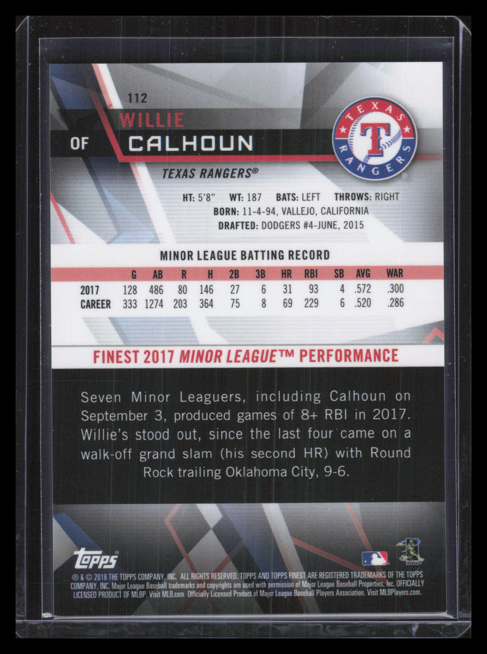 2018 Finest 112 Willie Calhoun Rookie SP