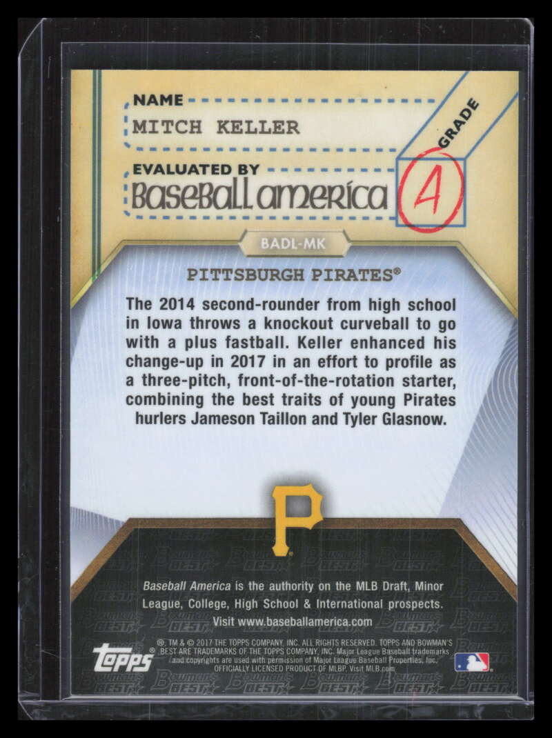 2017 Bowman's Best America's Dean's List Gold Refractor Mitch Keller Rookie /50