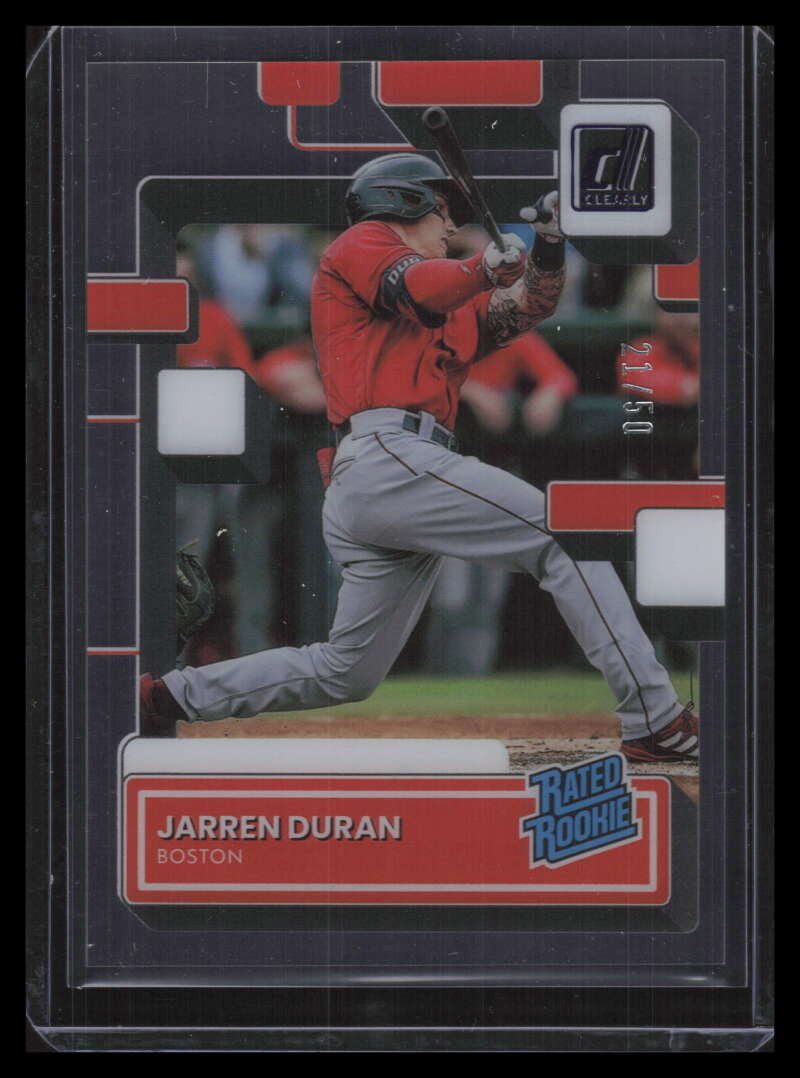 2022 Chronicles Clearly Donruss Blue 56 Jarren Duran RR Rated Rookie 21/50