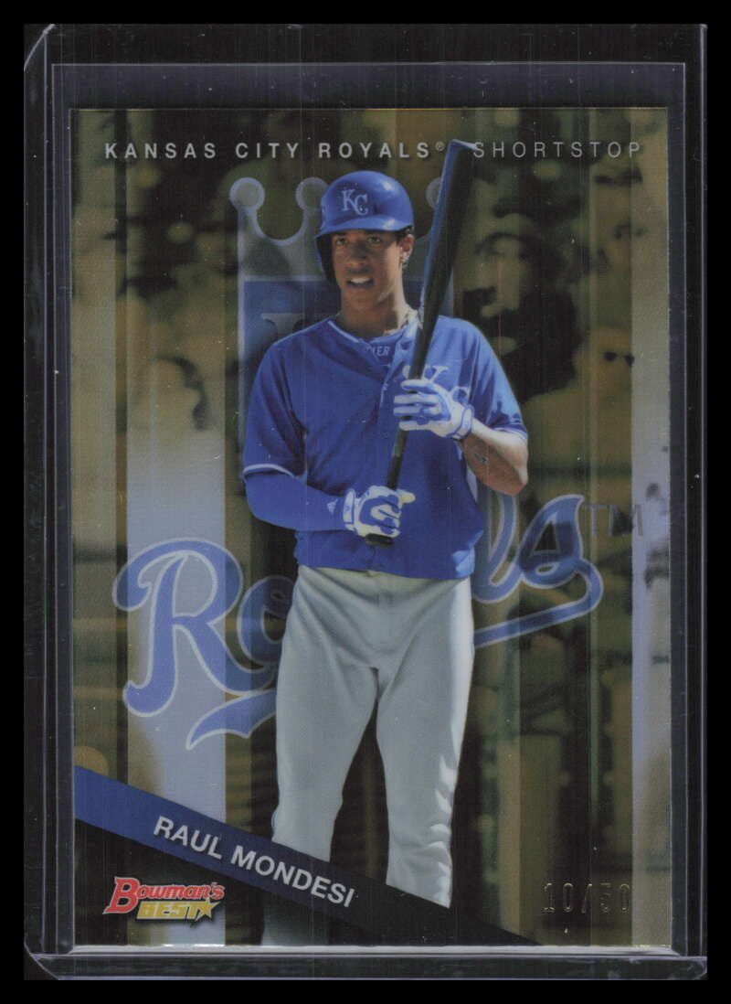 2015 Bowman's Best Prospects Gold Refractor Raul Adalberto Mondesi Rookie 10/50
