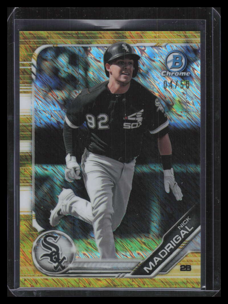 2019 Bowman Chrome Gold Shimmer Refractor bcp173 Nick Madrigal Rookie 4/50