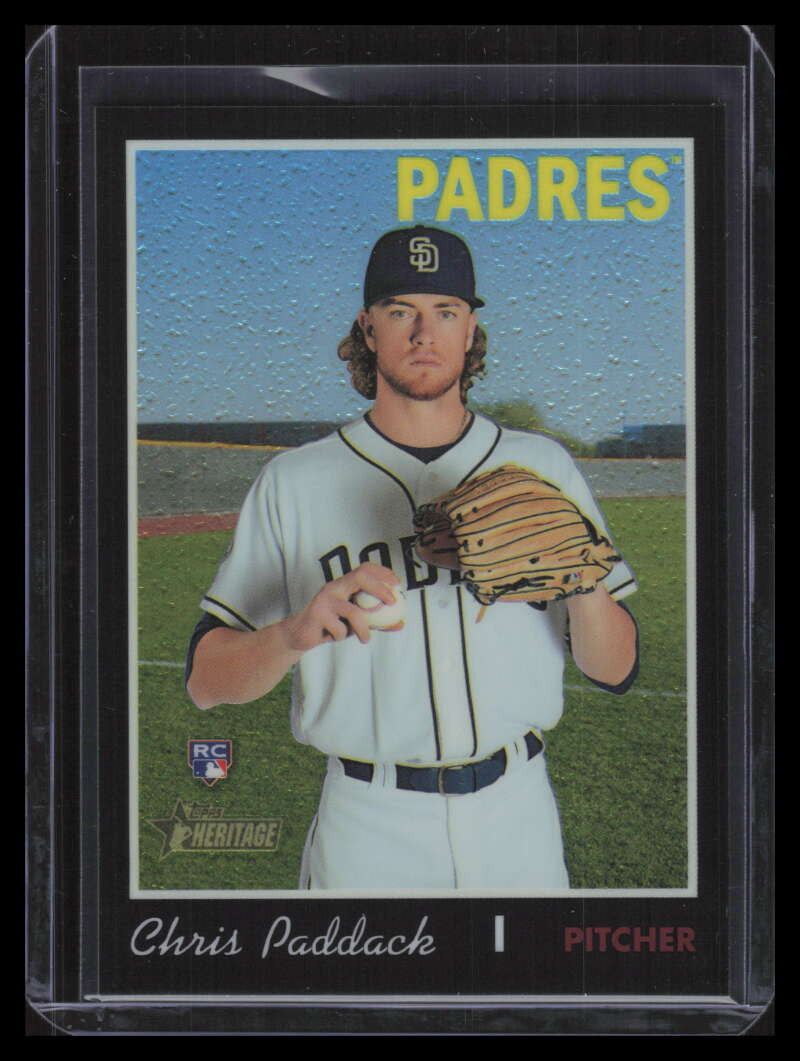 2019 Topps Heritage Chrome Black Refractor thc703 Chris Paddack Rookie 30/69
