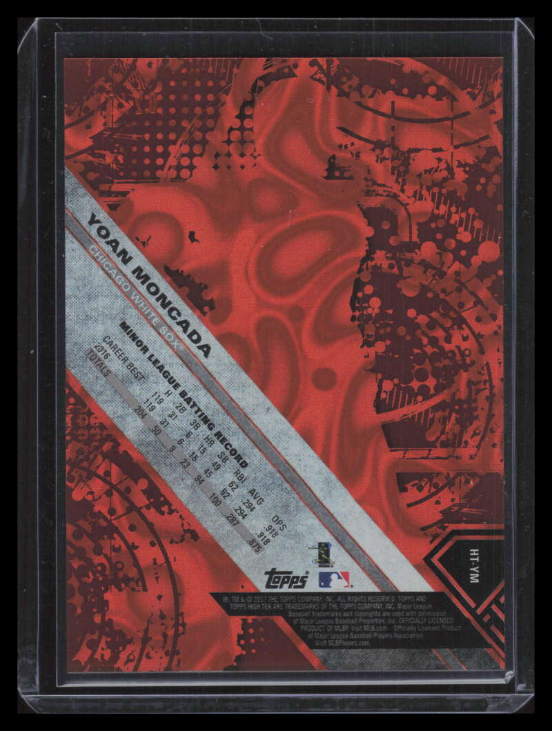 2017 Topps High Tek Orange Magma HTYM Yoan Moncada Rookie 2/25