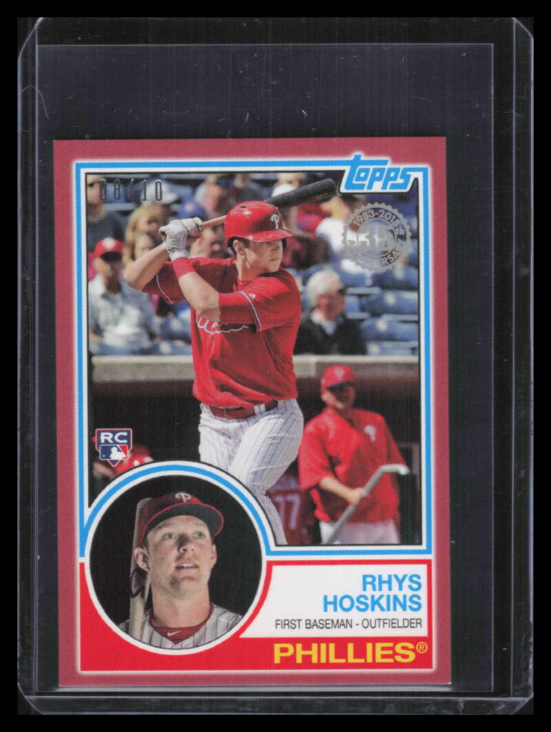2018 Topps On Demand Mini '83 Topps Red 8330 Rhys Hoskins Rookie 8/10
