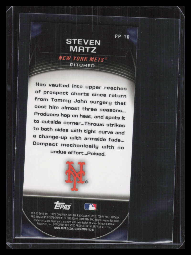 2015 Bowman Chrome Prospect Profiles Minis Red Refractor Steven Matz Rookie 3/5