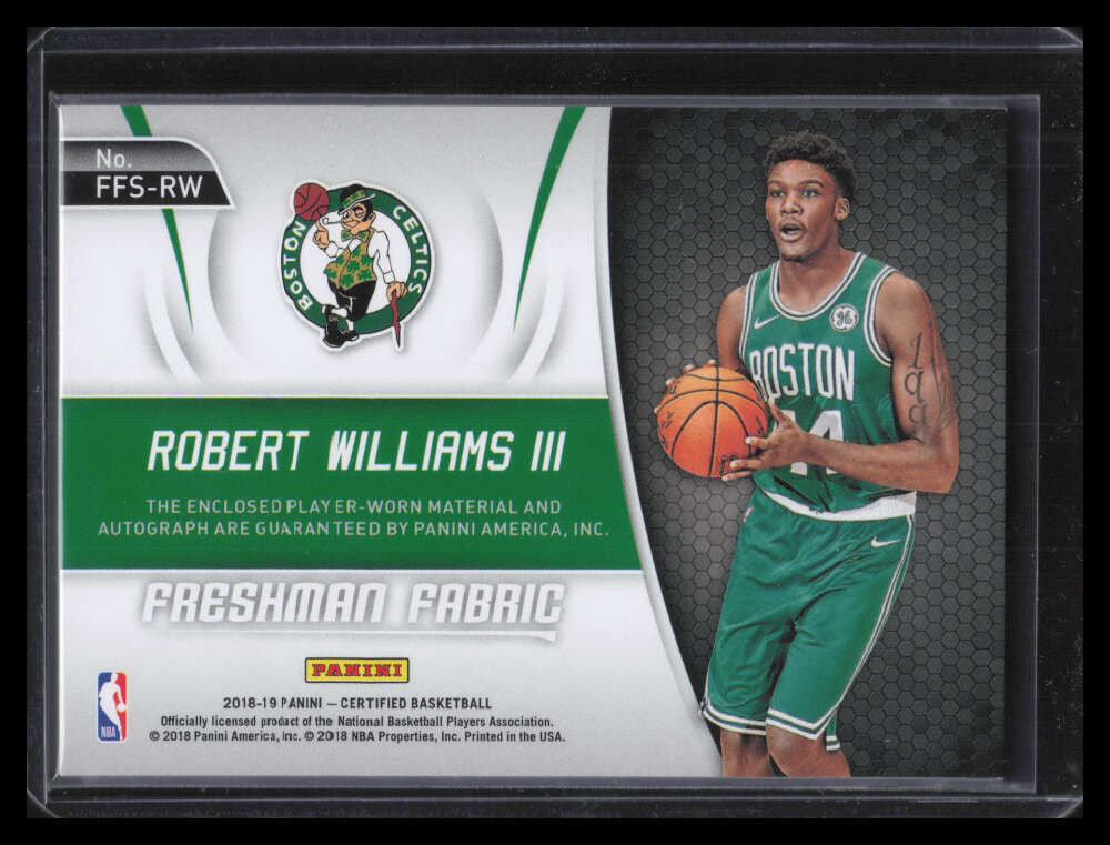 DELETE 129739 2018-19 Certified Freshman Fabric Signatures Robert Williams RC Jersey Auto /149