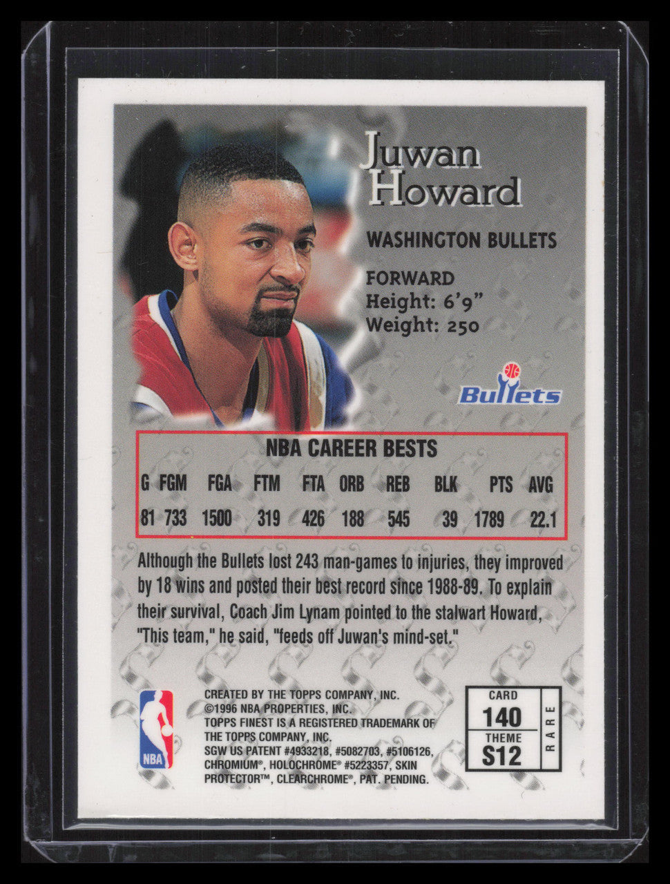 1996-97 Finest 140 Juwan Howard Gold Rare