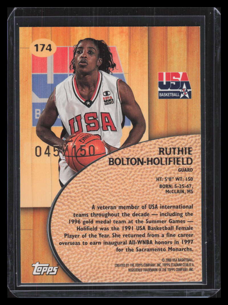 1999-00 Stadium Club One of a Kind 174 Ruthie Bolton-Holifield USA 45/150