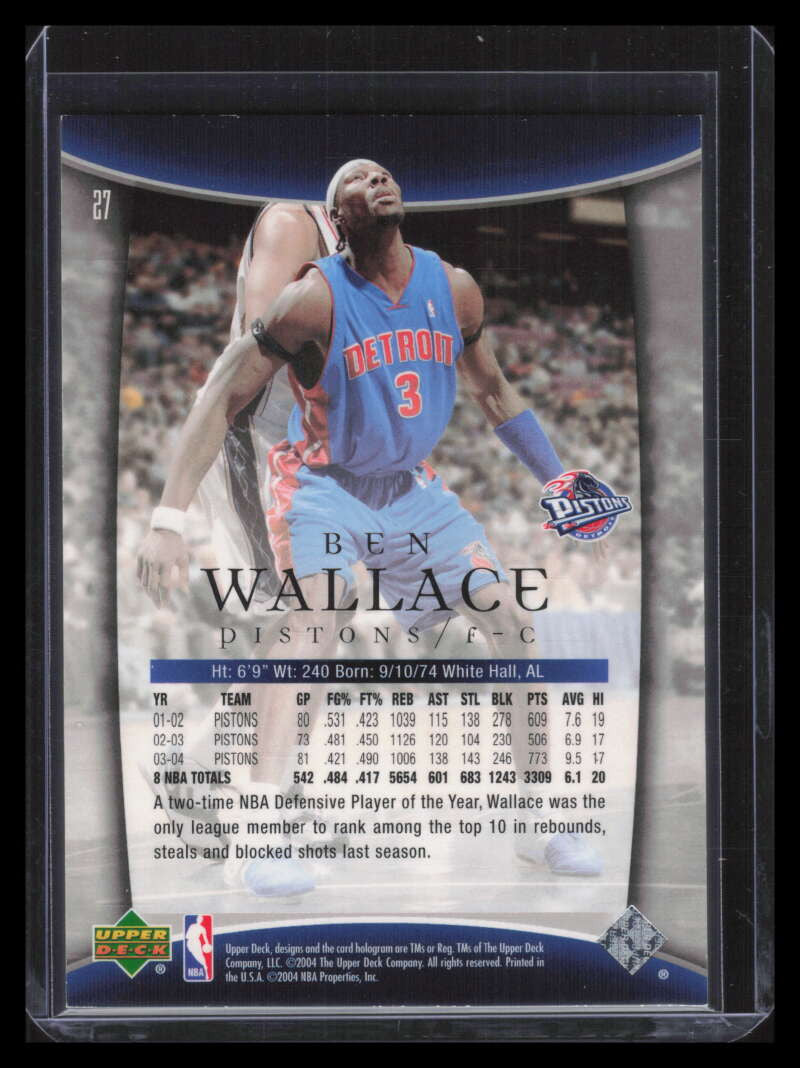 2004-05 Upper Deck Trilogy Gold 27 Ben Wallace 14/100