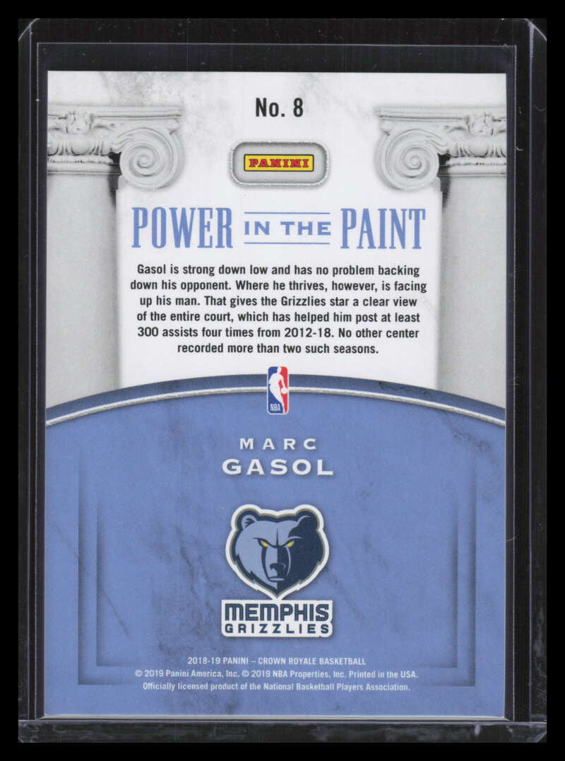 2018-19 Crown Royale Power in the Paint 8 Marc Gasol