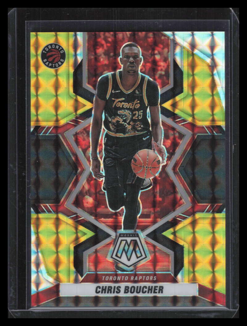 2021-22 Panini Mosaic Mosaic Choice Black Gold Refractor 113 Chris Boucher 7/8
