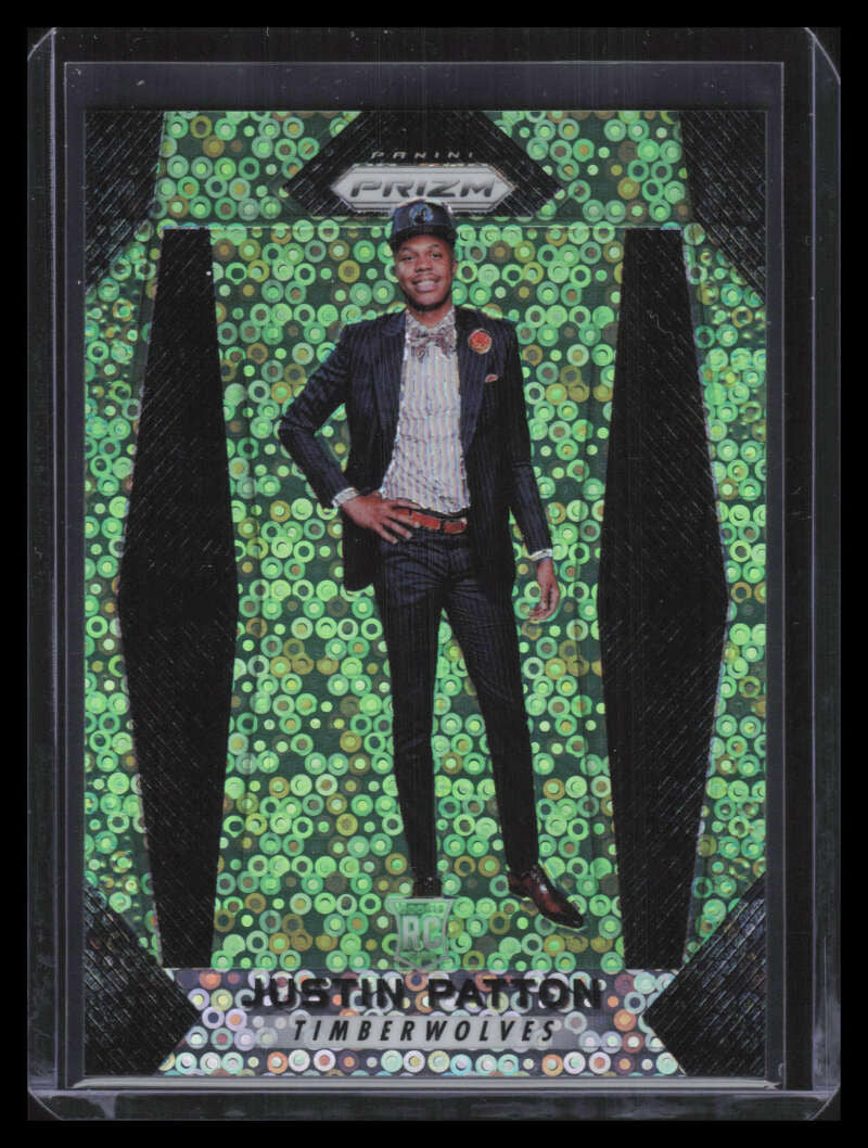 2017-18 Panini Prizm Prizms Fast Break Neon Green 85 Justin Patton Rookie 2/5