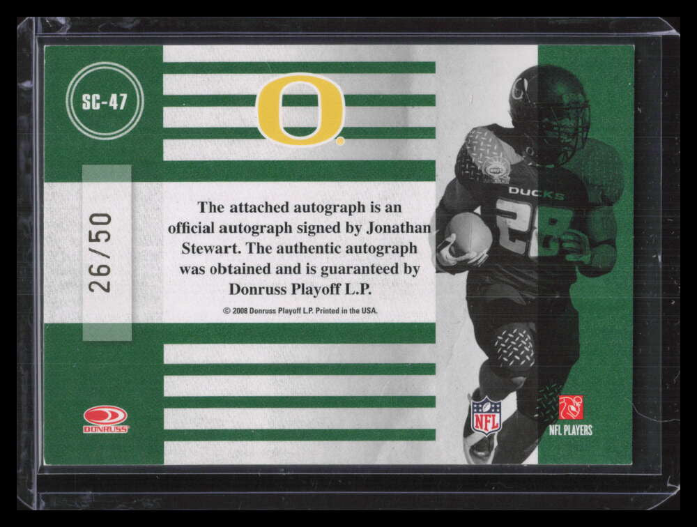 2008 Donruss Classics School Colors Autographs Jonathan Stewart RC Auto 26/50