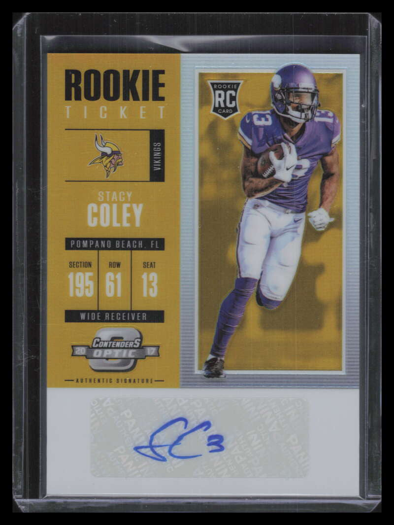2017 Panini Contenders Optic Gold 169 Stacy Coley Rookie Auto 6/10