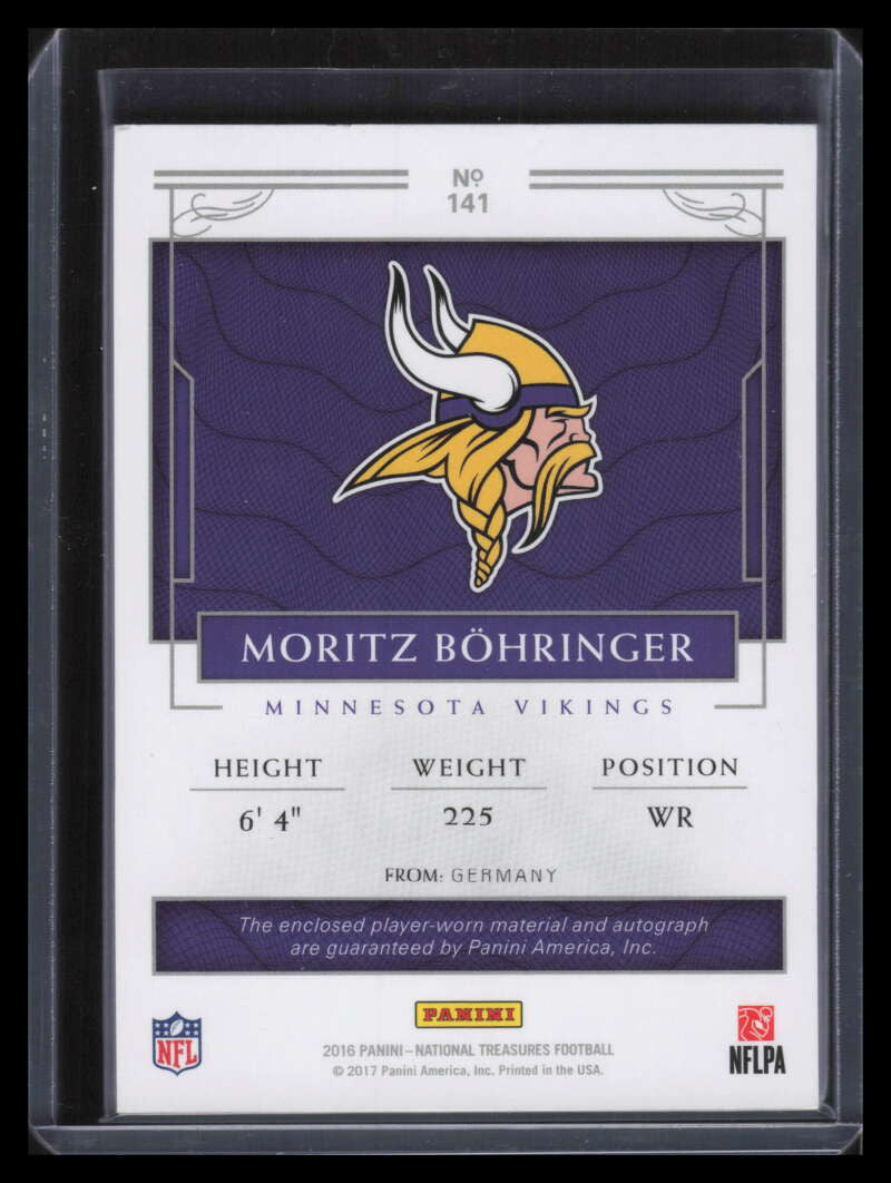 2016 Panini National Treasures Gold 141 Moritz Bohringer Rookie Patch Auto 9/10