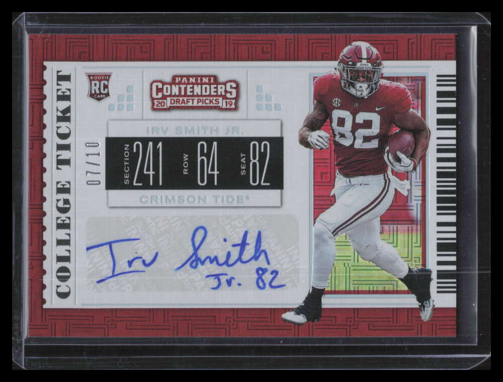 2019 Panini Contenders Draft Building Blocks 138b Irv Smith Jr. Rookie Auto 7/10