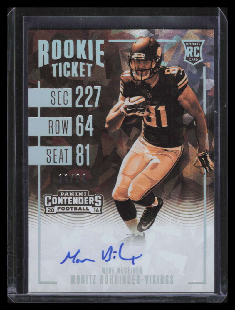 2016 Panini Contenders Cracked Ice 339 Moritz Bohringer Rookie Auto 11/24