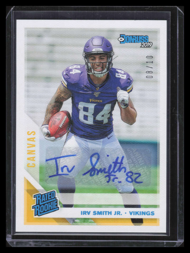 2019 Donruss Rated Rookies Autographs Canvas 324 Irv Smith Jr. Rookie Auto 8/10