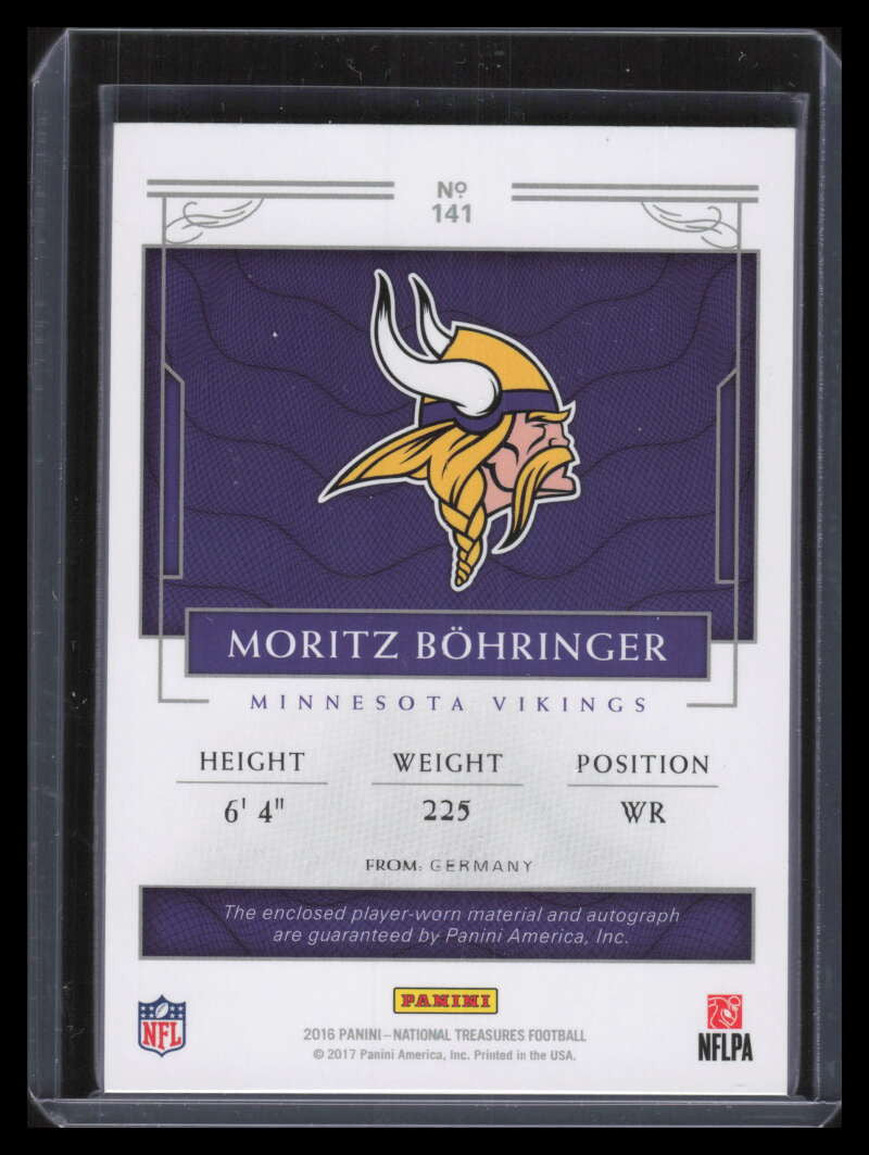 2016 Panini National Treasures 141 Moritz Bohringer Rookie Patch Auto 30/99