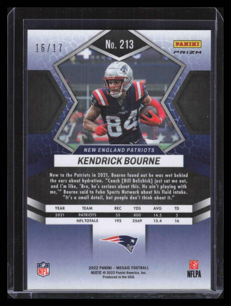 2022 Panini Mosaic Mosaic Gold Wave Refractor 213 Kendrick Bourne 16/17