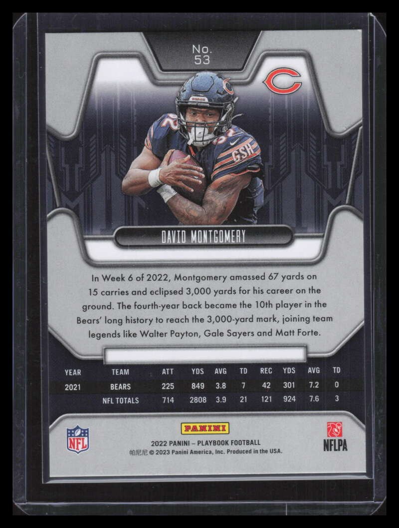 2022 Panini Playbook Platinum 54 David Montgomery 1/25