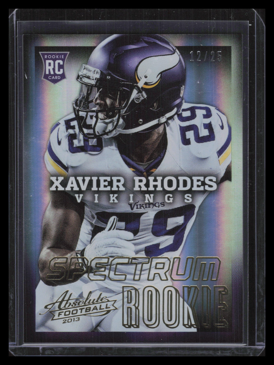 2013 Absolute Spectrum Gold 198 Xavier Rhodes Rookie 12/25
