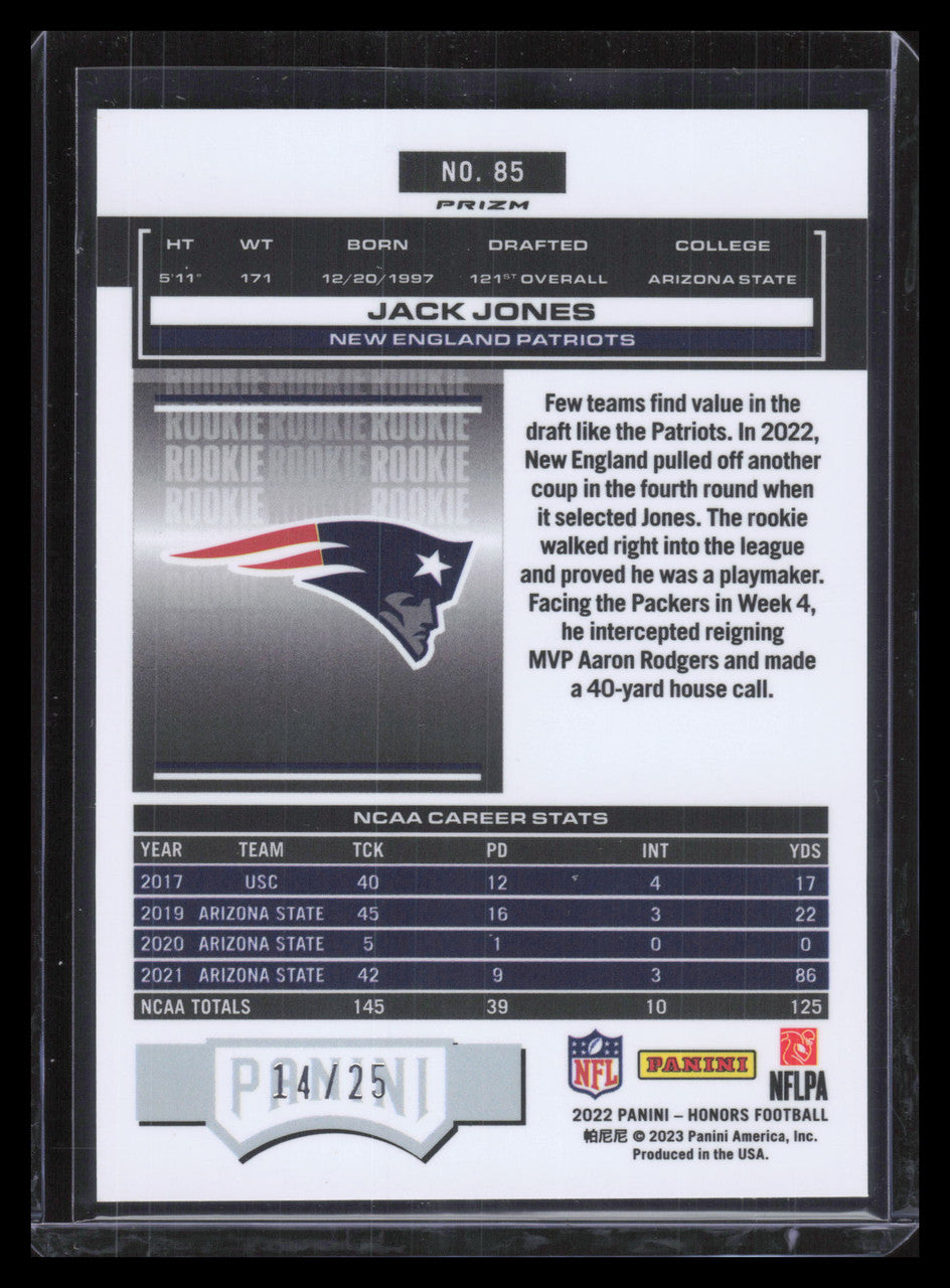 2002 Panini Honors '03 Honors Rookies Green 85 Jack Jones Rookie 14/25