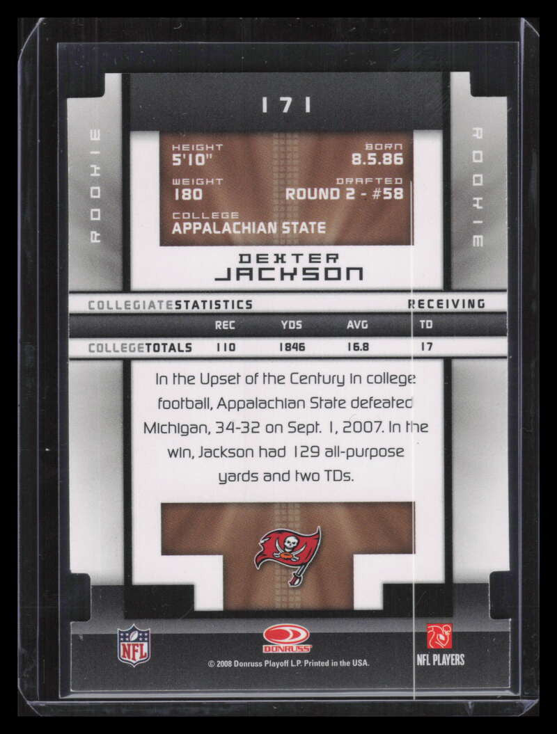 2008 Donruss Elite Aspirations 171 Dexter Jackson Rookie 39/98