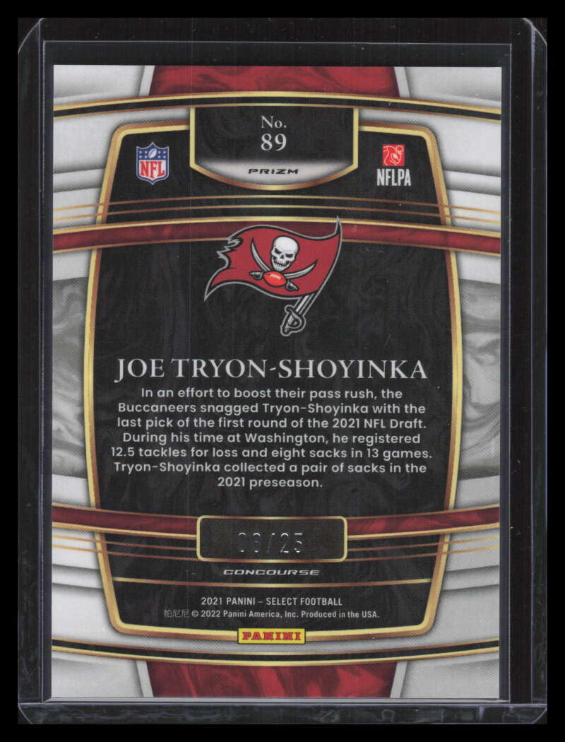 2021 Select Prizm Tie Dye Refractor 89 Joe Tryon-Shoyinka Rookie 8/25 Concourse