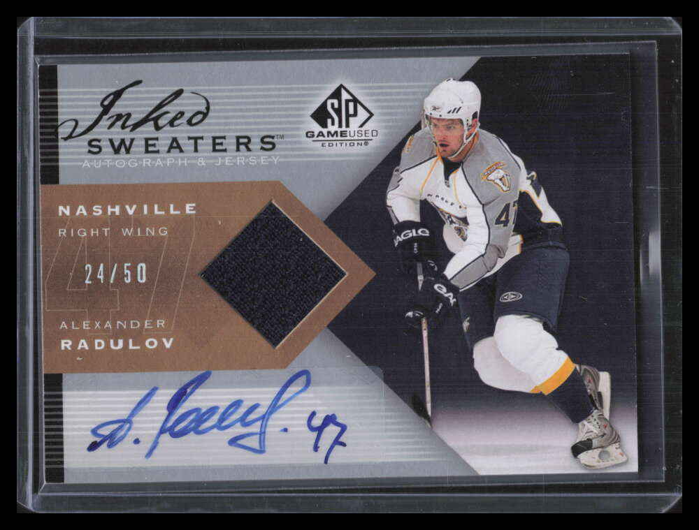 2007-08 SP Game Used Inked Sweaters ISAR Alexander Radulov Jersey Auto 24/50