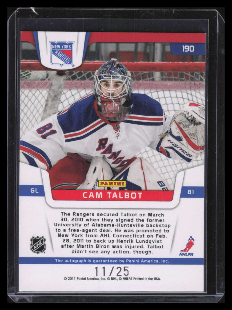 2011-12 Certified Mirror Gold 190 Cam Talbot Rookie Auto 11/25