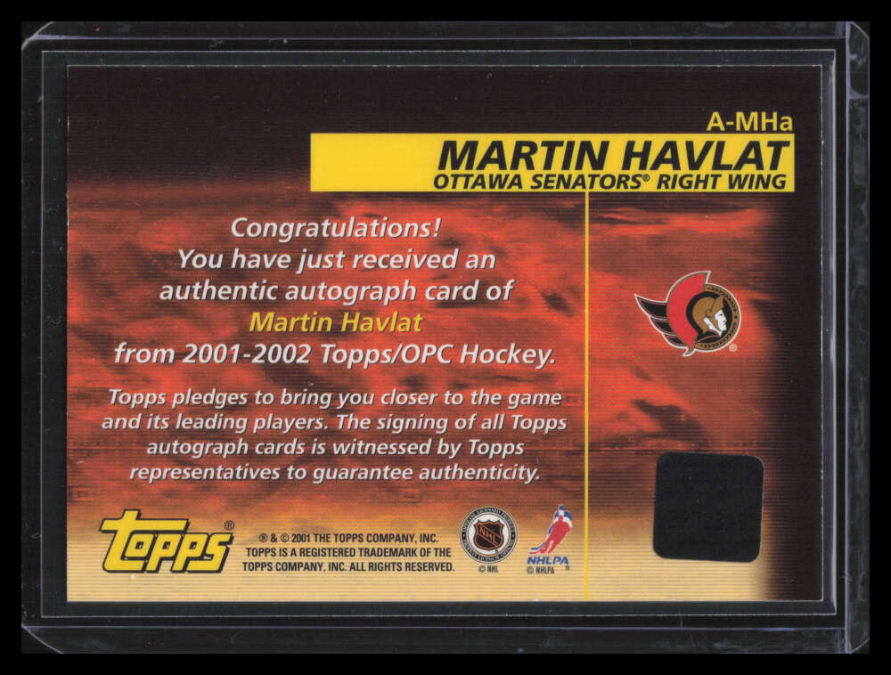 2001-02 Topps Autographs AMHA Martin Havlat Auto