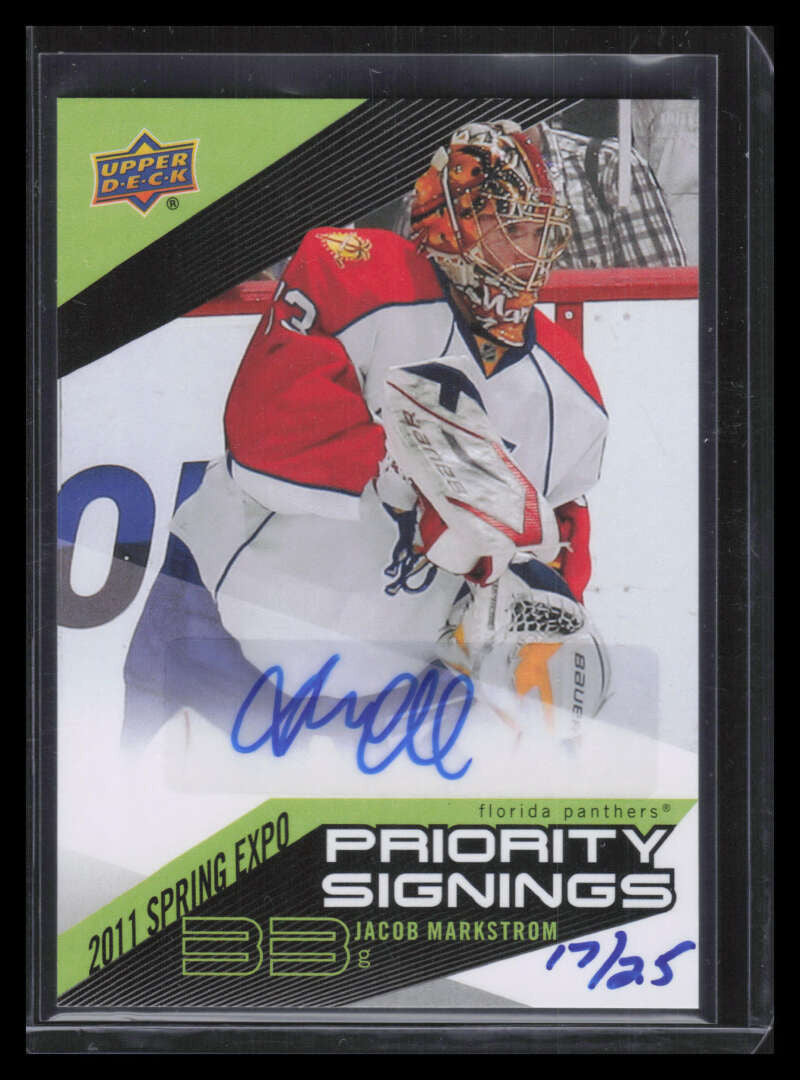 2011-12 Upper Deck Toronto Fall Expo Priority Signing Jacob Markstrom Auto 17/25