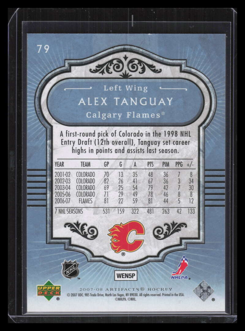 2007-08 Artifacts Blue 79 Alex Tanguay 13/25