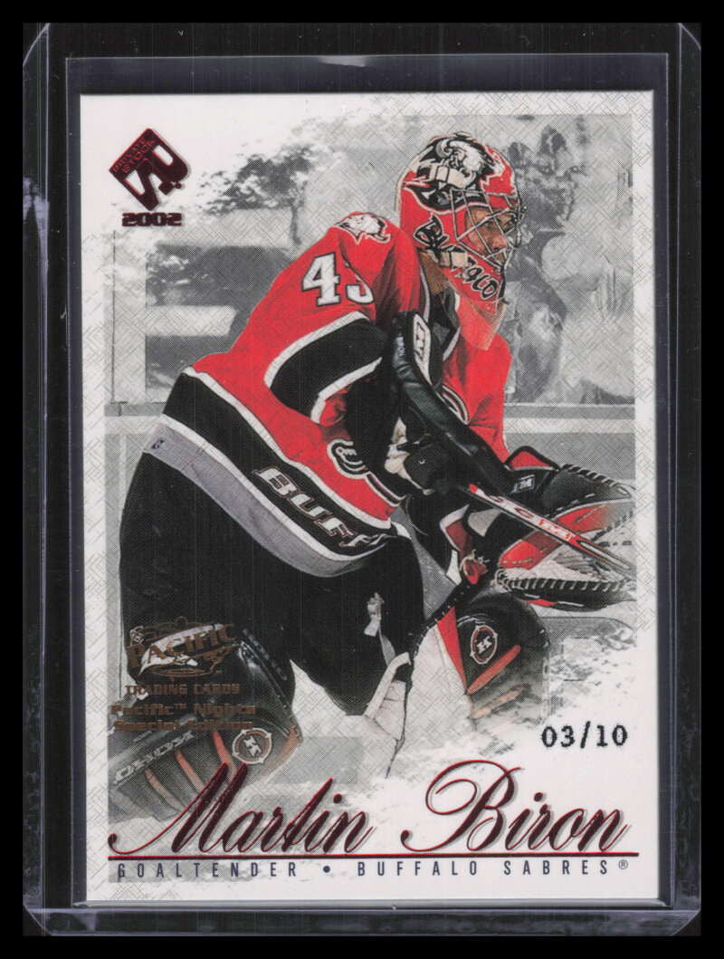 2001-02 Private Stock Pacific Nights 8 Martin Biron 3/10