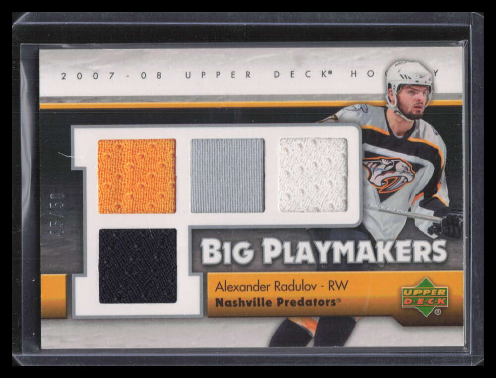 2007-08 Upper Deck Big Playmakers BPAR Alexander Radulov Quad Jersey 45/50