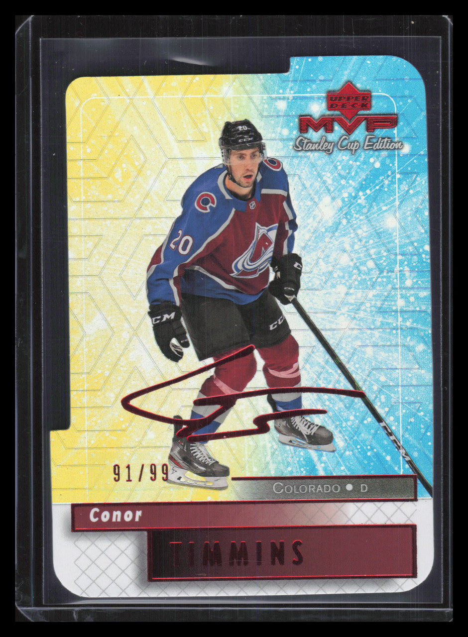 2019-20 Upper Deck MVP 20th Colors and Contours 147 Conor Timmins Rookie 91/99