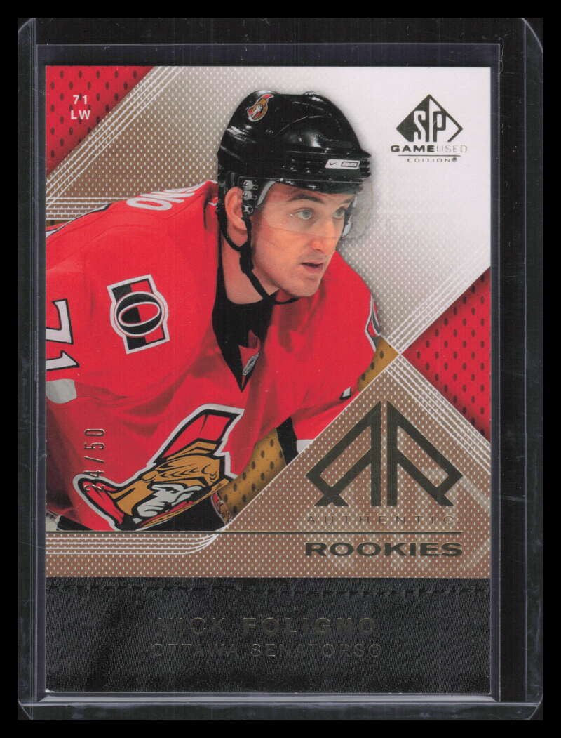 2007-08 SP Game Used Gold 122 Nick Foligno Rookie 24/50