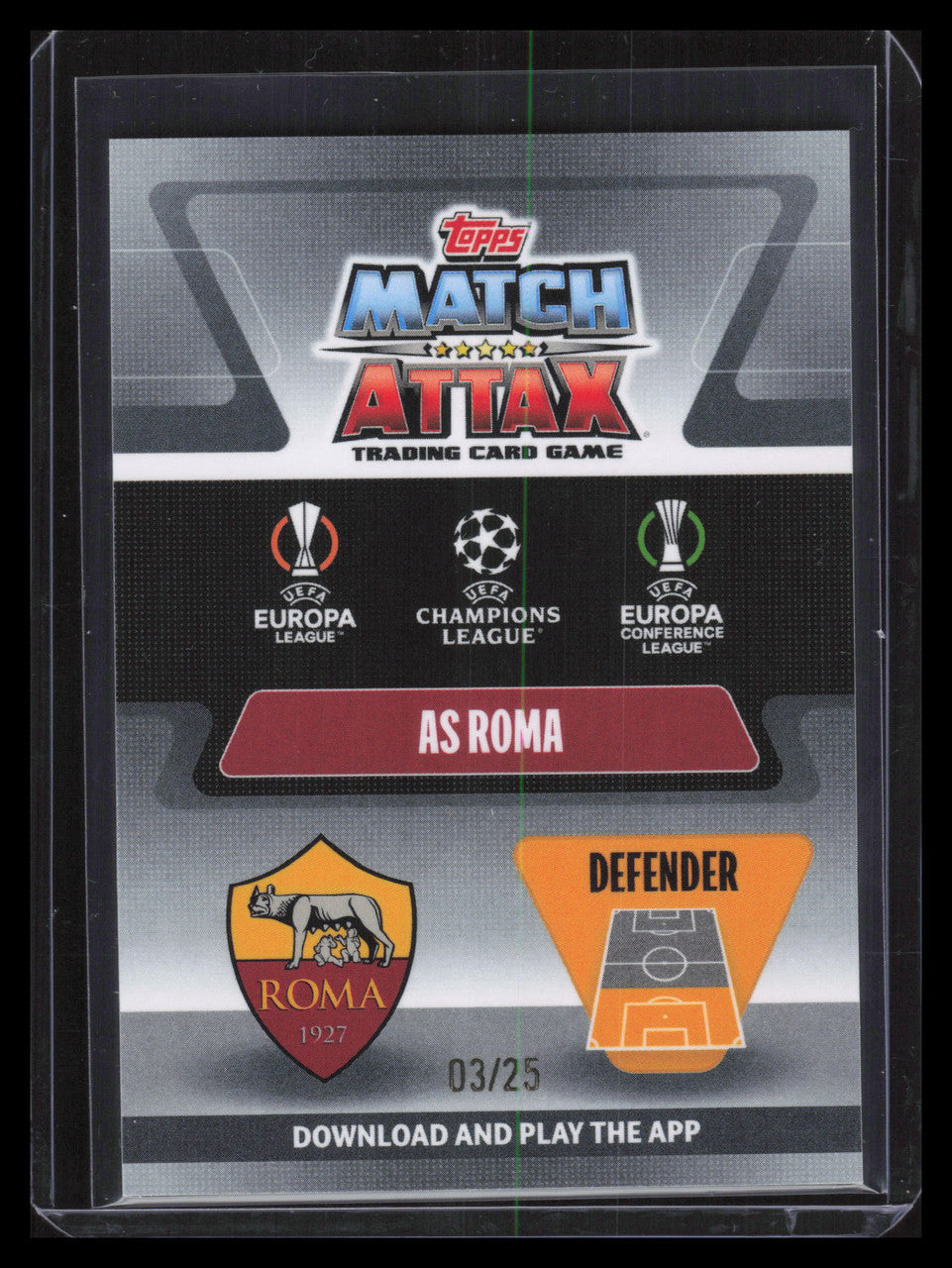 SOLD 130122 2021-22 Topps Chrome Match Attax UEFA Orange Refractor 146 Gianluca Mancini 3/25