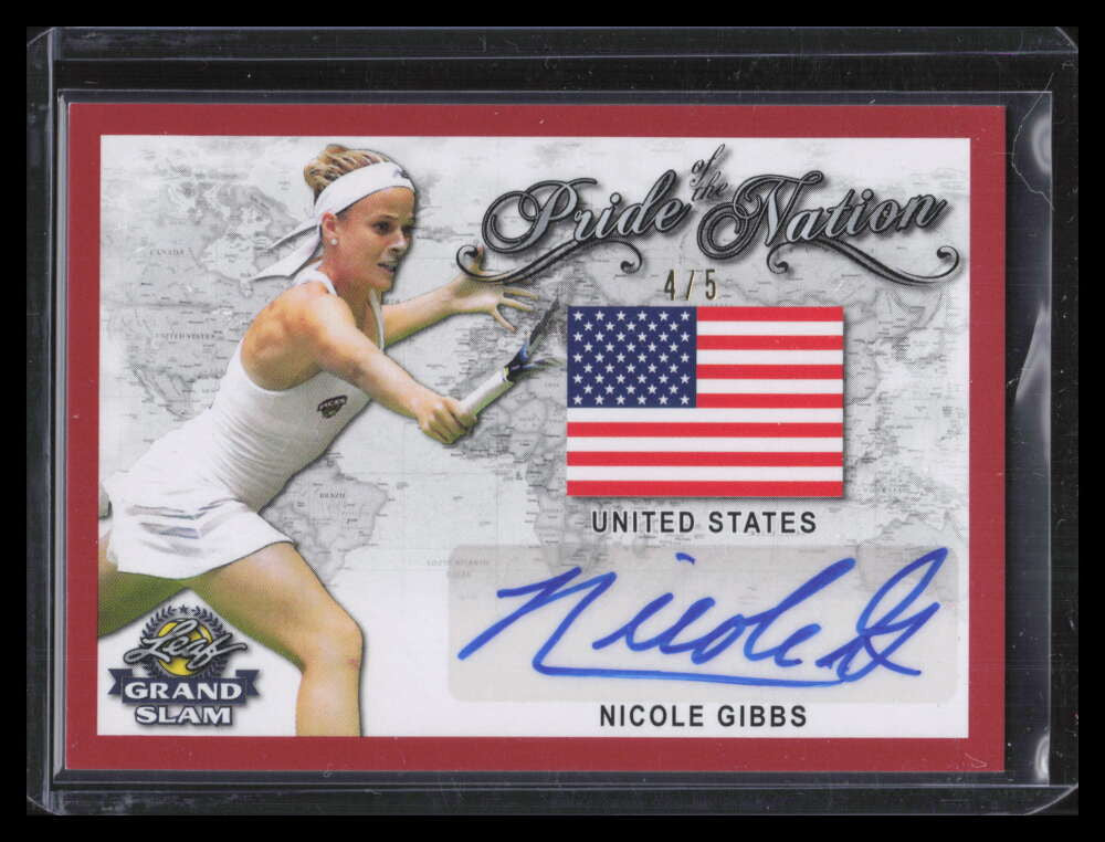2018 Leaf Grand Slam Tennis Pride of a Nation Autographs Nicole Gibbs Auto 4/5