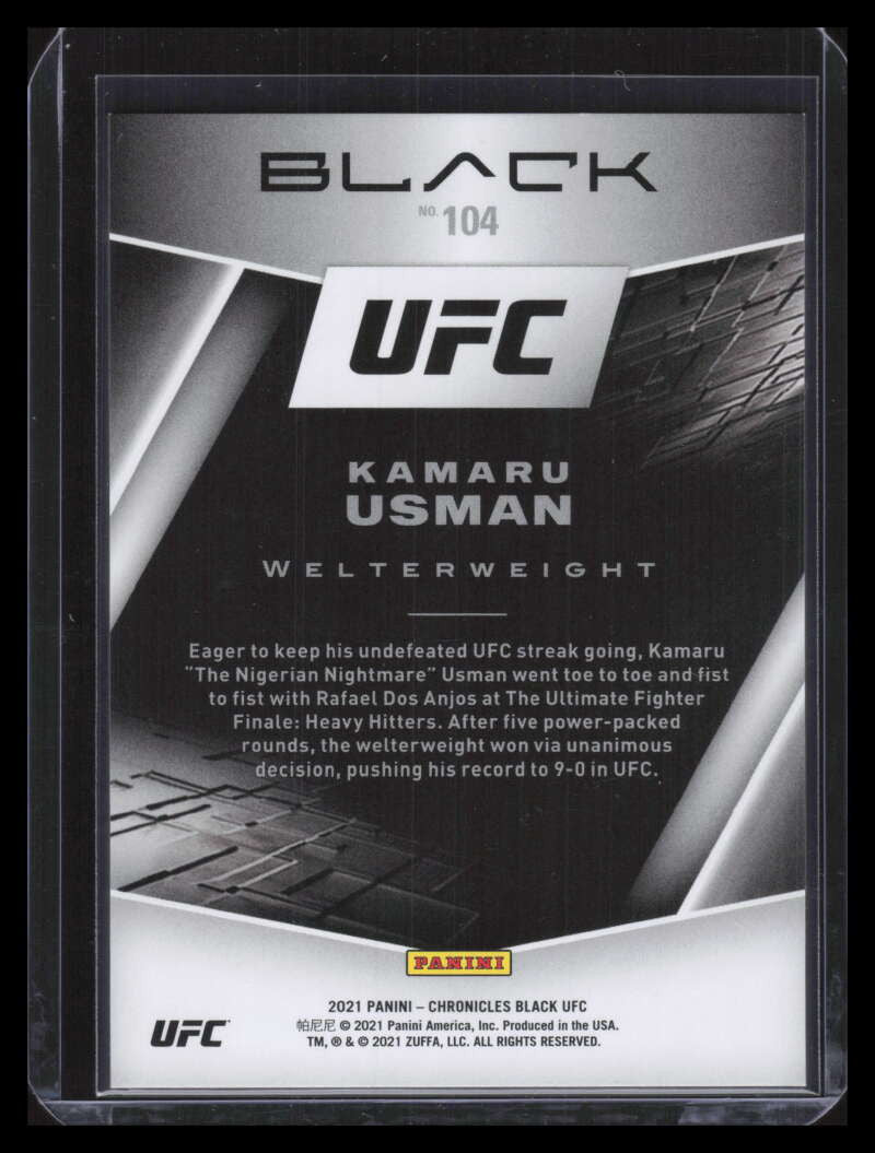 2021 Panini Black UFC Purple 104 Kamaru Usman 37/49