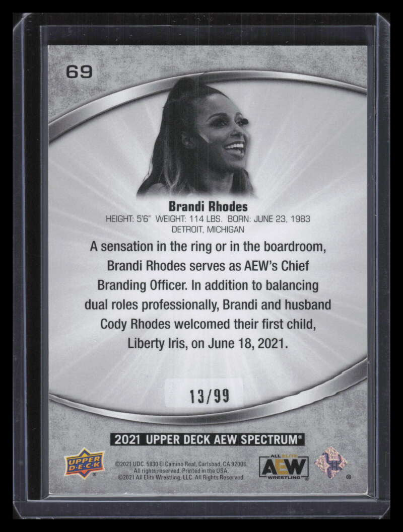 2021 Upper Deck AEW Spectrum Dark 69 Brandi Rhodes 13/99