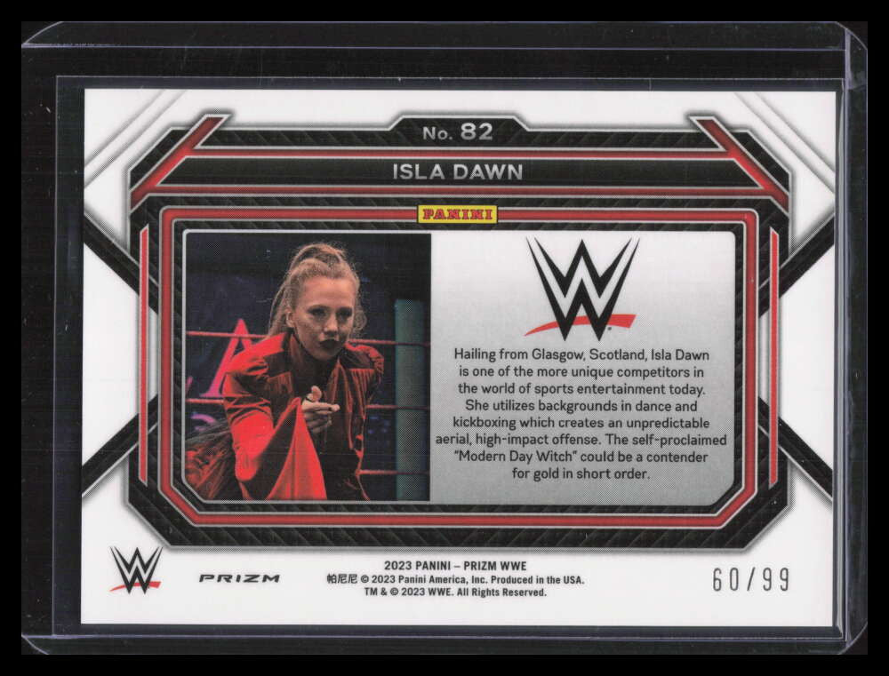2023 Panini Prizm WWE Prizms Orange Refractor 82 Isla Dawn 60/99