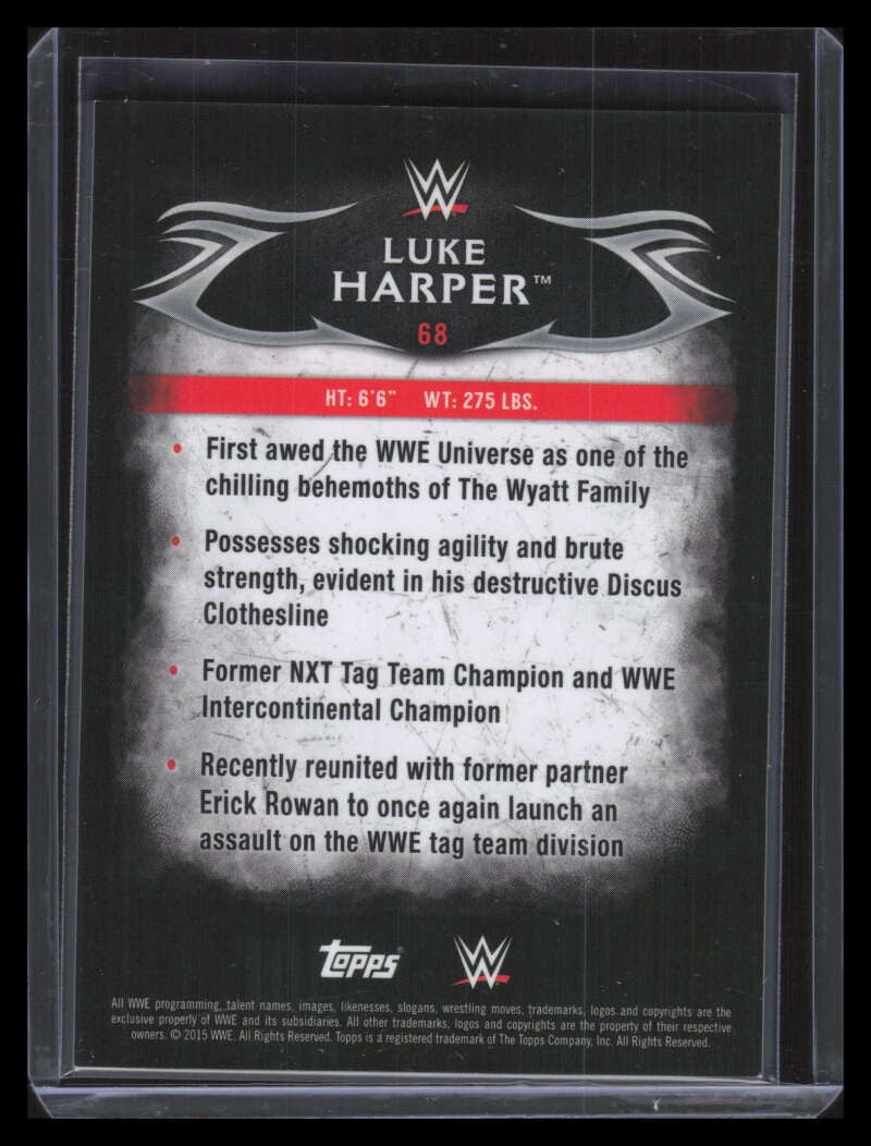 2015 Topps Undisputed WWE Purple 68 Luke Harper 10/50