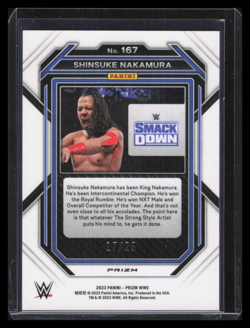 2023 Panini Prizm WWE Prizms Mojo Refractor 167 Shinsuke Nakamura 17/25