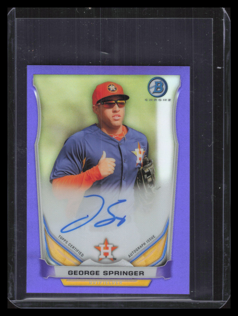 2014 Bowman Chrome Mini Autograph Refractor George Springer Rookie Auto 6/50