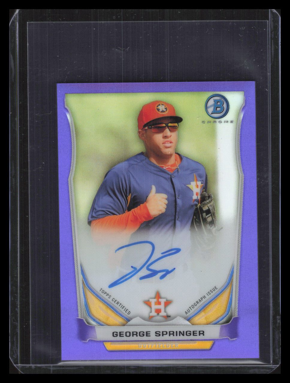 2014 Bowman Chrome Mini Autograph Refractor George Springer Rookie Auto 14/50