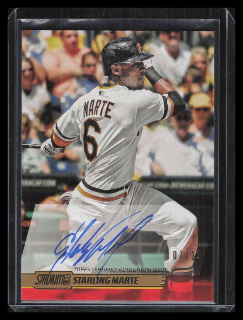 2014 Stadium Club Autographs Gold SCASMA Starling Marte Auto 7/25